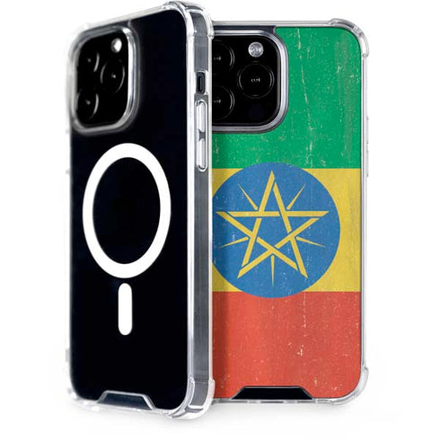 Ethiopia Flag Distressed iPhone 15 Pro Max MagSafe Case